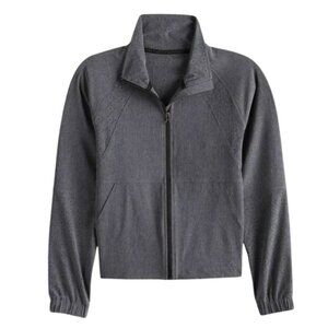 Callia Zip Up Laser cut  Jacket Grey